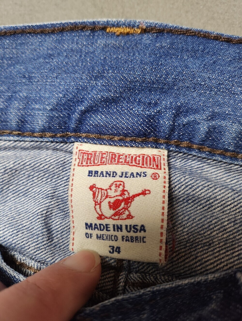 True religion jeans made in USA Straight leg 100% cotton Sz 34 - Hemmed - Picture 7 of 14